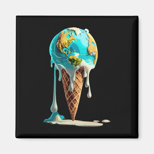 Climate Change Global Warming Melting Earth Day Ic Magnet (Front)