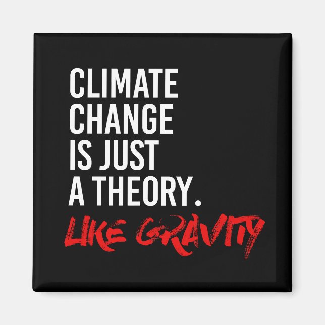 CLIMATE CHANGE IS JUST A THEORY LIKE GRAVITY - - P MAGNET (Front)