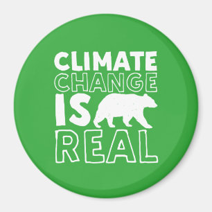 Climate Change Is Real Global Warming Polar Bear Magnet