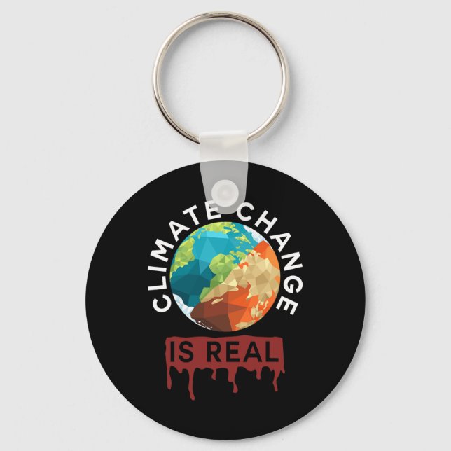 Climate Change Is Real Planet B Earth Day  Key Ring (Front)