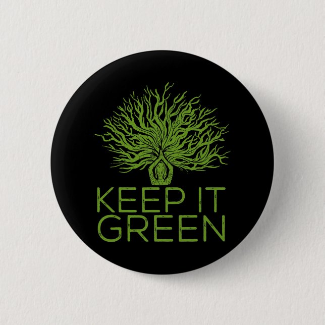 Climate Change Keep It Green Save The Planet  6 Cm Round Badge (Front)