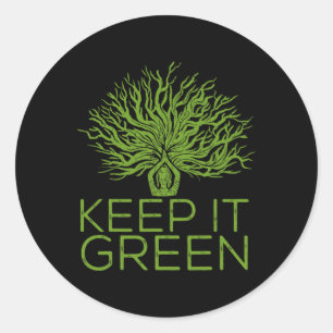 Climate Change Keep It Green Save The Planet Classic Round Sticker