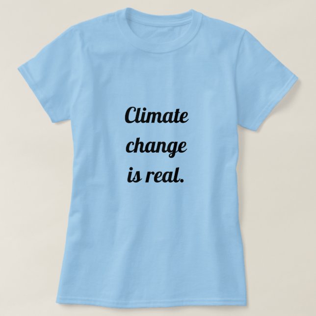 Climate Change: Light Blue T-Shirt (Design Front)