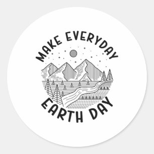 Climate Change Make Everyday Earth Day Save The Pl Classic Round Sticker