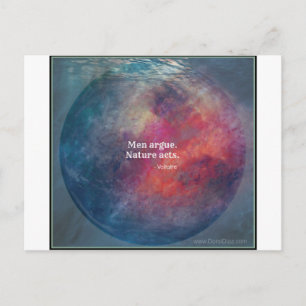 Climate Change: "Men Argue - Nature Acts" Design Postcard