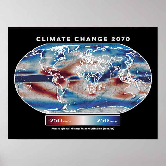 Climate Change Rainfall Map Poster (Front)
