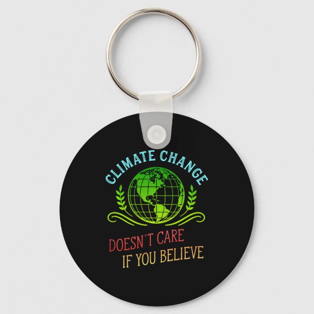 Climate Change Shirt Believe The Science March  Key Ring (Front)