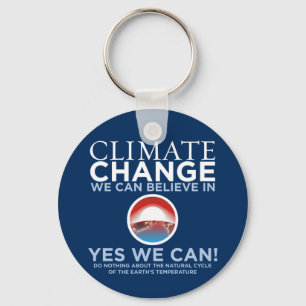 Climate Change - Yes We Can Obama Parody Keychain