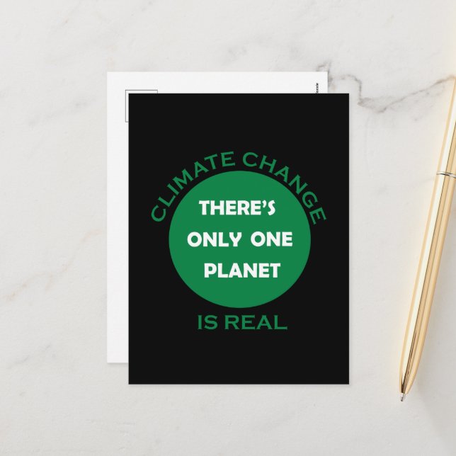 Climate chenge is real environmental awarness holiday postcard (Front/Back In Situ)