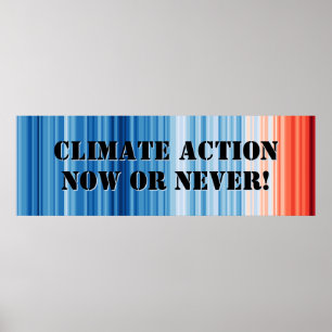 Climate Emergency Stripes Poster Science Wall Art