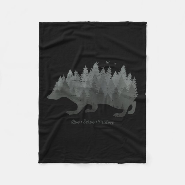 Climate Environmental Protection I Nature Hedgehog Fleece Blanket (Front)