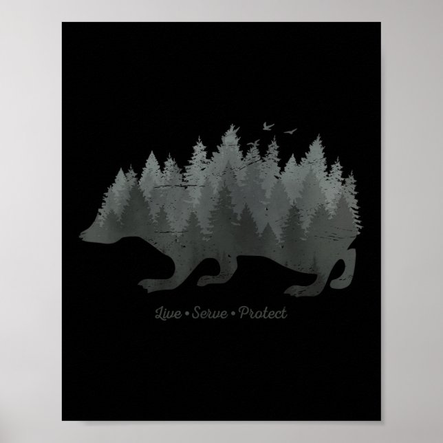 Climate Environmental Protection I Nature Hedgehog Poster (Front)