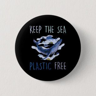 Climate Protection Whale Environmental Protection 6 Cm Round Badge