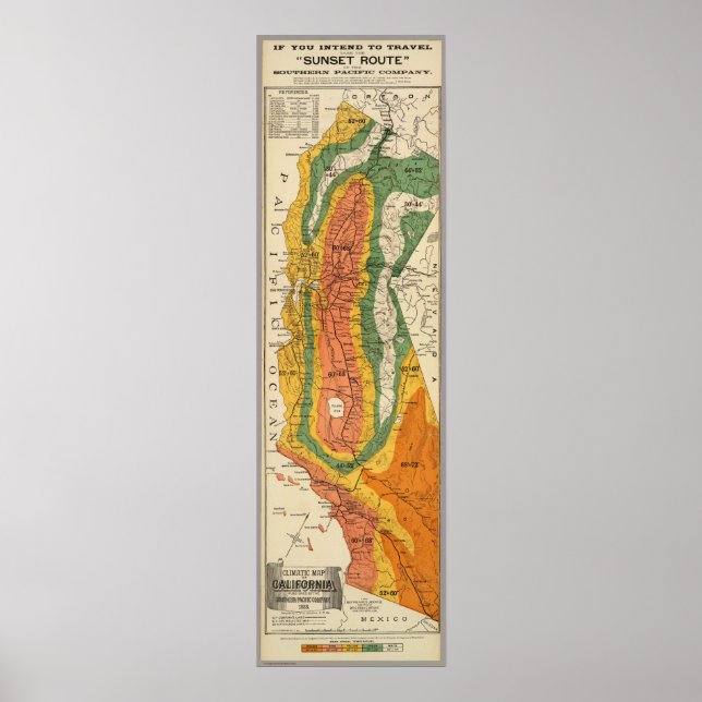 Climatic map of California Poster (Front)