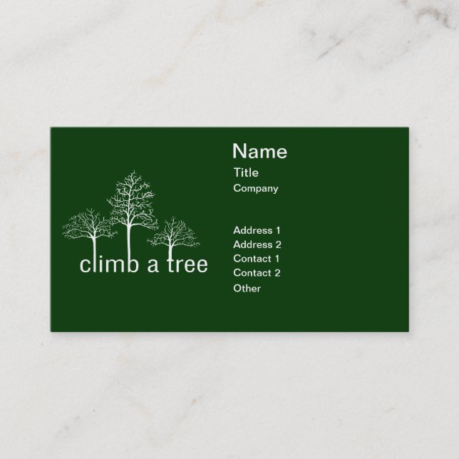 Climb a tree design business card (Front)