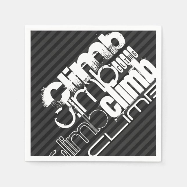 Climb; Black & Dark Grey Stripes Napkin (Front)
