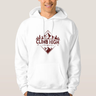 Climb High Mountain Hoodie – Hand-Drawn Geometric 