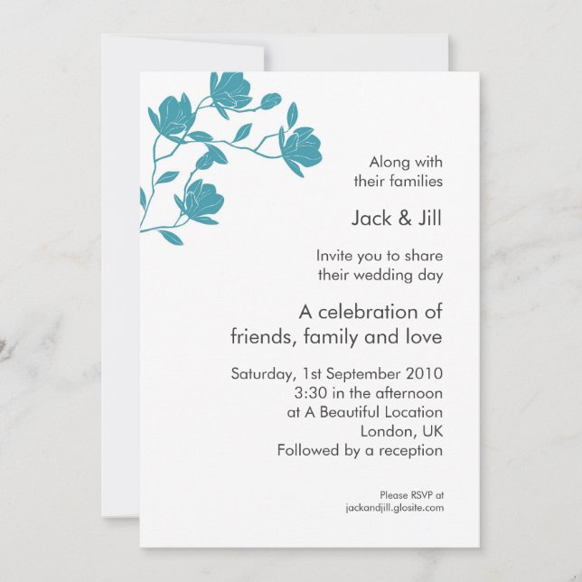 Climb High (teal on white) 5x7 Invitation (Front)