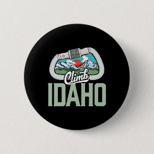 Climb Idaho - Retro Rock Climbing Vintage Carabine 6 Cm Round Badge