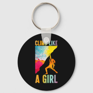 Climb Like A Girl Rock Climber Mountaineering Hike Key Ring