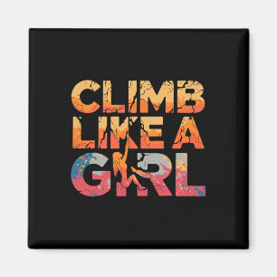 Climb Like A Girl Rock Climbing Feminist Adventure Magnet