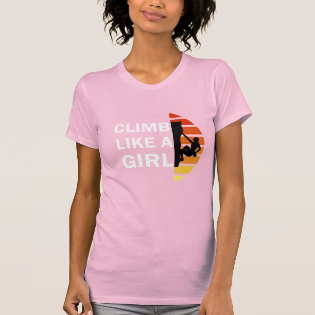 Climb like a girl rock climbing woman baby bodysuit (Front)