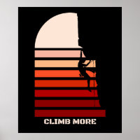 Climb More Retro Vintage Rock Climbing Quote