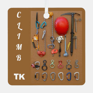 Climb: Mountaineer Gear climbing themed Metal Orna Tree Decoration