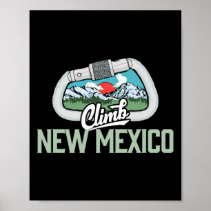 Climb New Mexico Retro Rock Climbing Vintage Carab Poster
