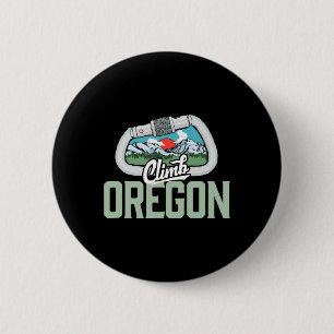 Climb Oregon - Retro Rock Climbing Vintage Carabin 6 Cm Round Badge