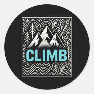 Climb - Rock Climbing Retro Outdoor  Classic Round Sticker