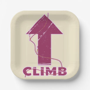 Climb rock climbing rope paper plate