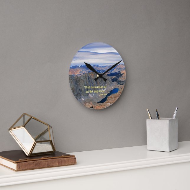 Climb the Mountains Round Clock (Office)