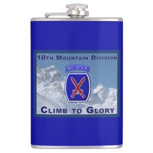 “Climb To Glory” 10th Mountain Div Hip Flask