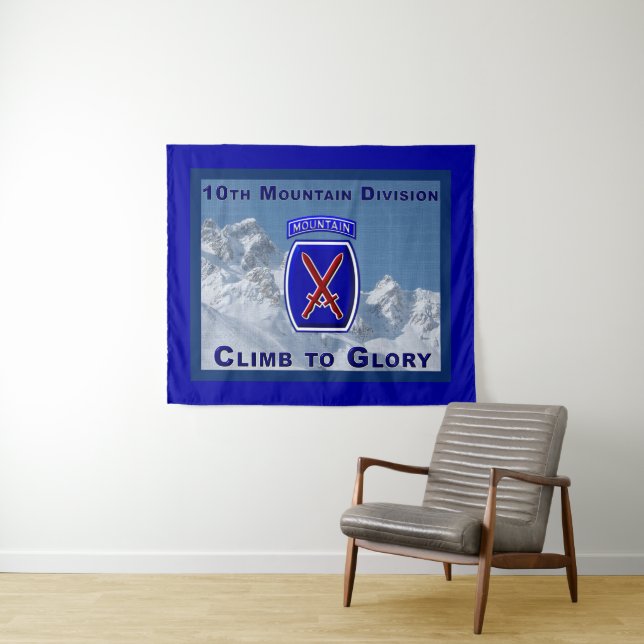 Climb To Glory 10th Mountain Division Tapestry (In Situ (Horizontal))
