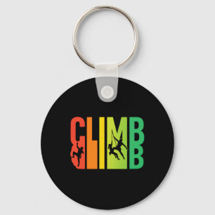 Climb - Vintage Mountain Rock Climber Design Key Ring