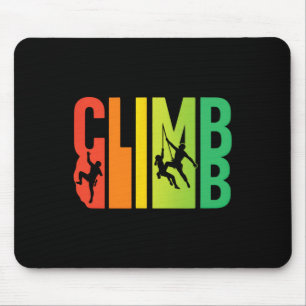 Climb - Vintage Mountain Rock Climber Design Mouse Pad