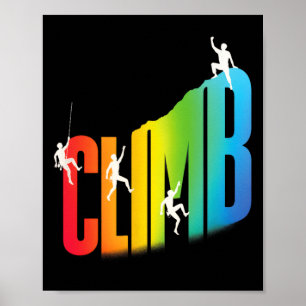 Climb - Vintage Rock Climber Mountain Nature Poster
