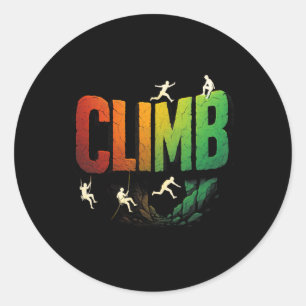 Climb - Vintage Rock Climbing Nature Classic Round Sticker