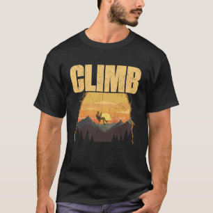Climb word climbing rocks mountain for men boys cl T-Shirt