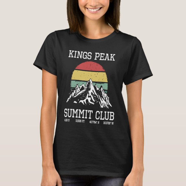 Climbed Kings Peak Utah Summit Club Sun Hike USA H T-Shirt (Front)