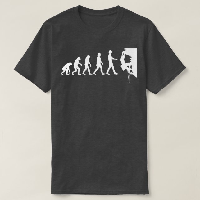 Climber Boulder Evolution Climbing Sport T-Shirt (Design Front)