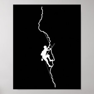 Climber Bouldering Rock Climbing Mountaineer Silho Poster