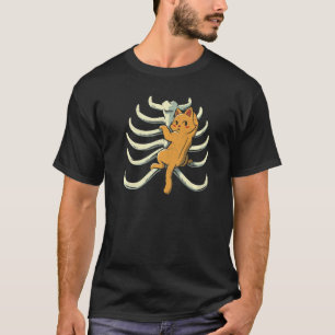 Climber Cat Climbing Rib Cage Anatomy X Ray Biolog T-Shirt