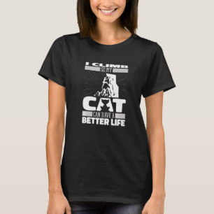 Climber Cat Mountain Mountaineer Climb Rock Climbi T-Shirt