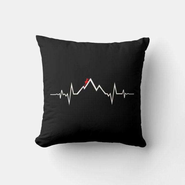 Climber Climbing Heartbeat  Cushion (Front)