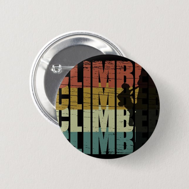 climber climbing lover 6 cm round badge (Front & Back)