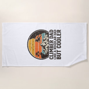 Climber Dad Vintage Sunset Funny T-Shirt Design_1 Beach Towel