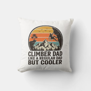 Climber Dad Vintage Sunset Funny T-Shirt Design_1 Cushion