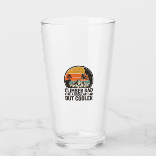 Climber Dad Vintage Sunset Funny T-Shirt Design_1 Glass